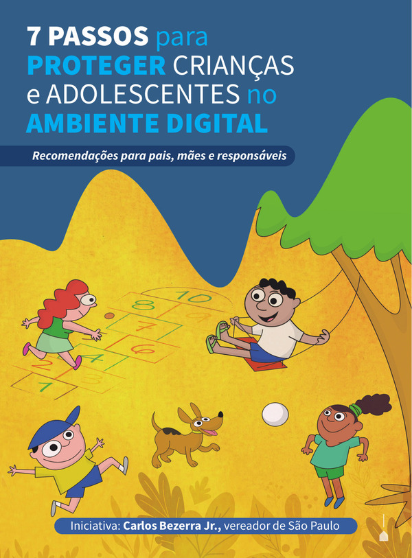 Capa da Cartilha – 7 Passos para Proteger Crianças e Adolescentes no Ambiente Digital